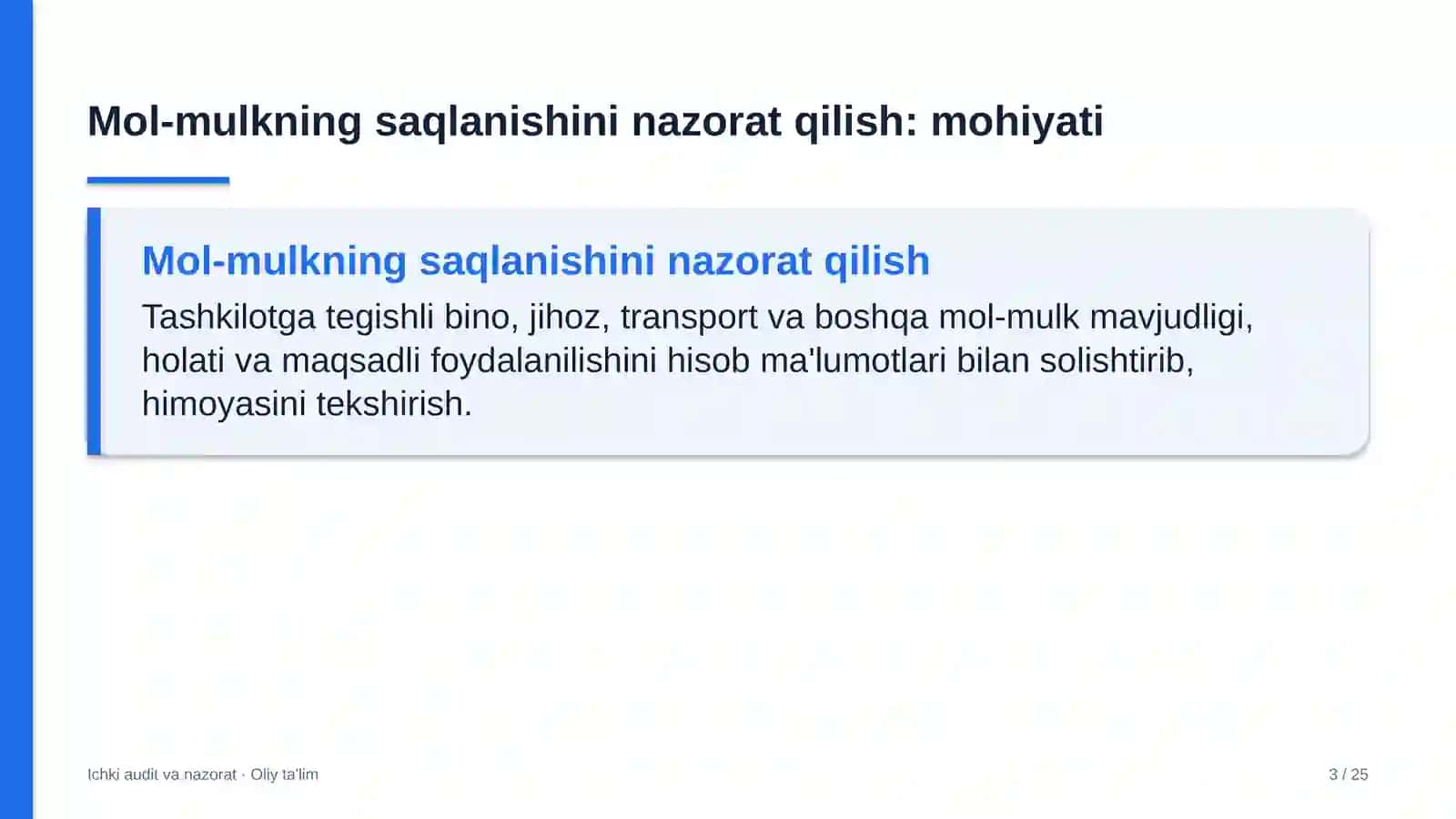 Brokerlik kompaniyalarida mol-mulkning saqlanishini nazorat qilish 3