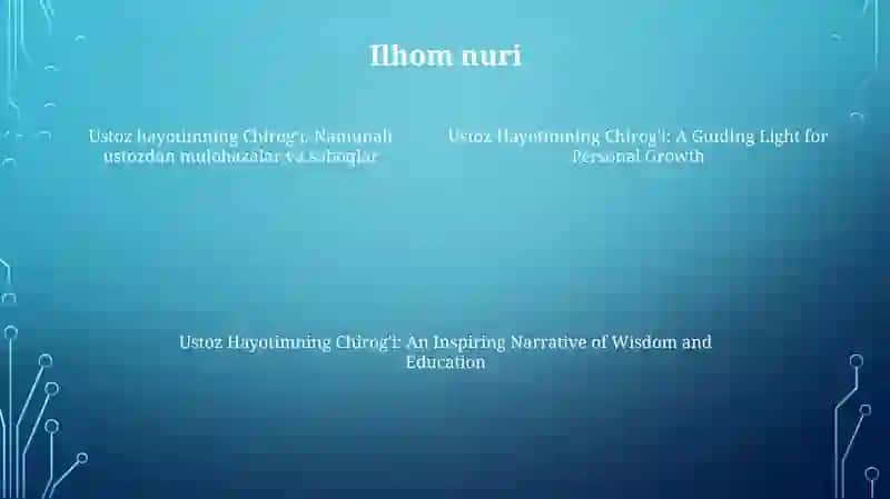 Ustozim Hayotim Chirog'I 3