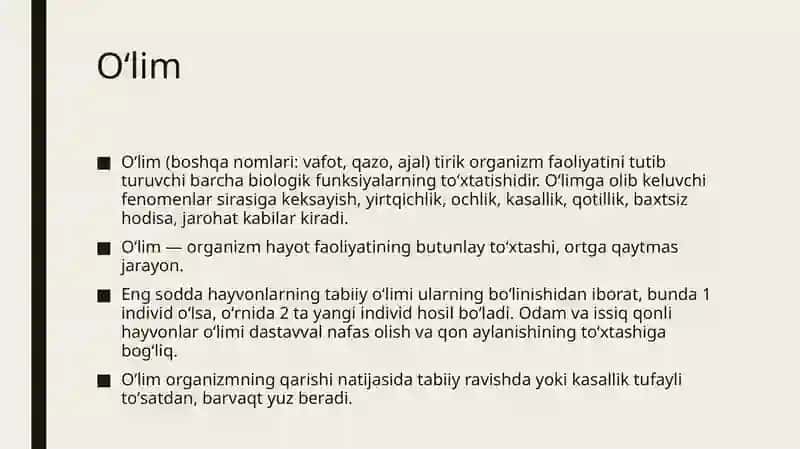 Oʻlim haqida tushunchalar 3