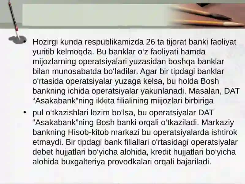 Banklararo hisob-kitoblar hisobi2 3