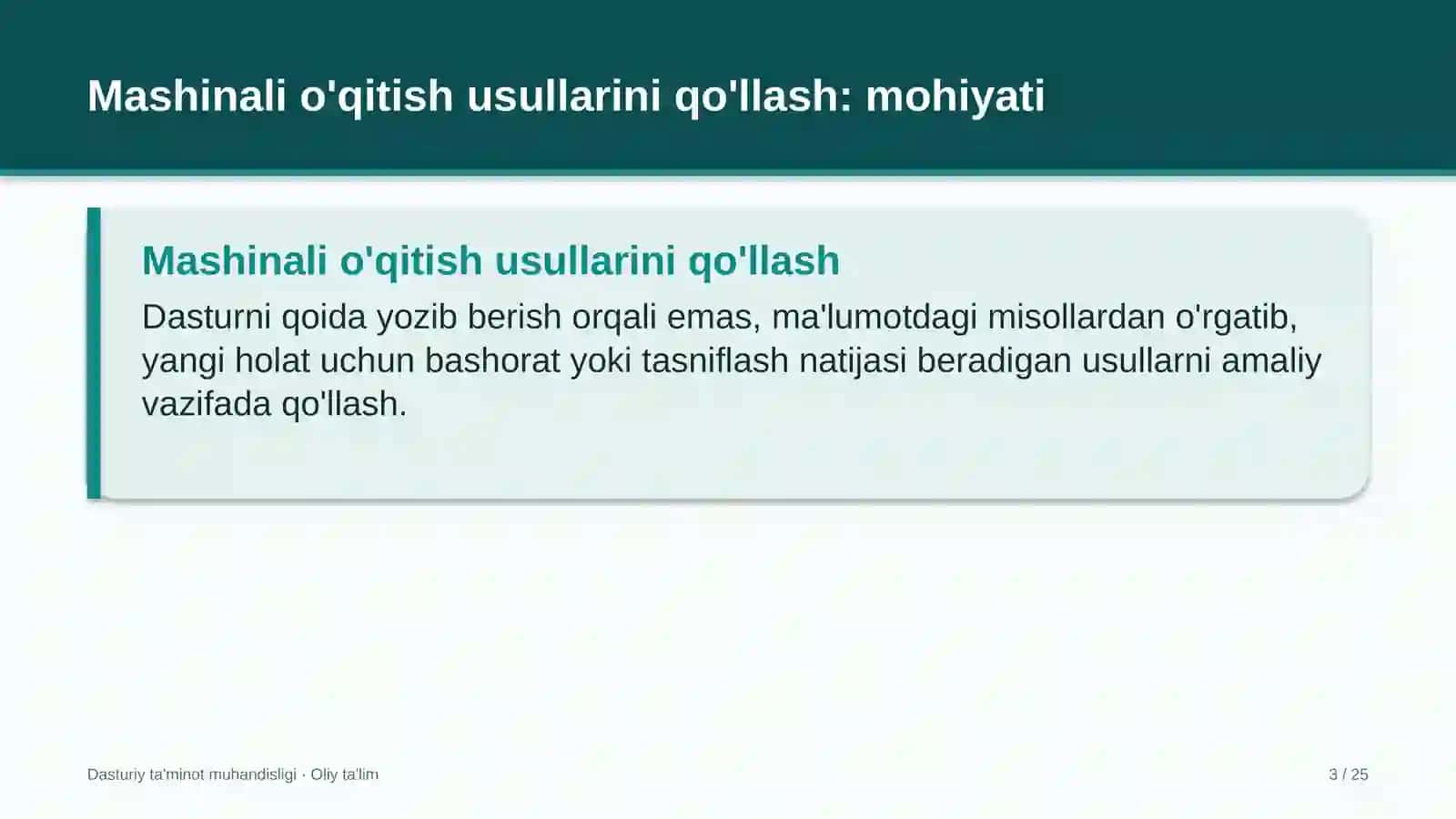 Yo'l xo'jaligida mashinali o'qitish usullarini qo'llash 3