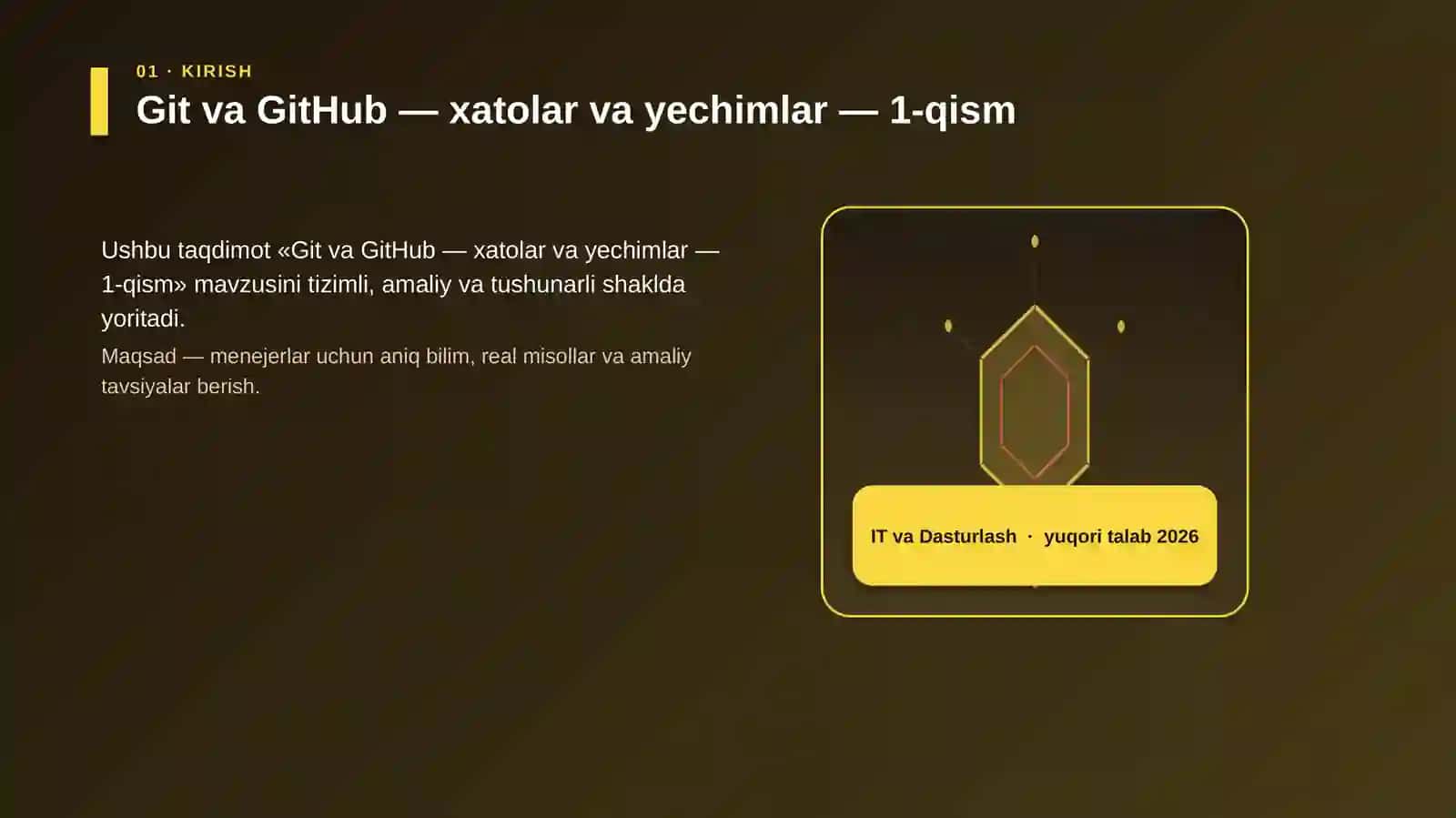 Git va GitHub — xatolar va yechimlar — 1-qism 3