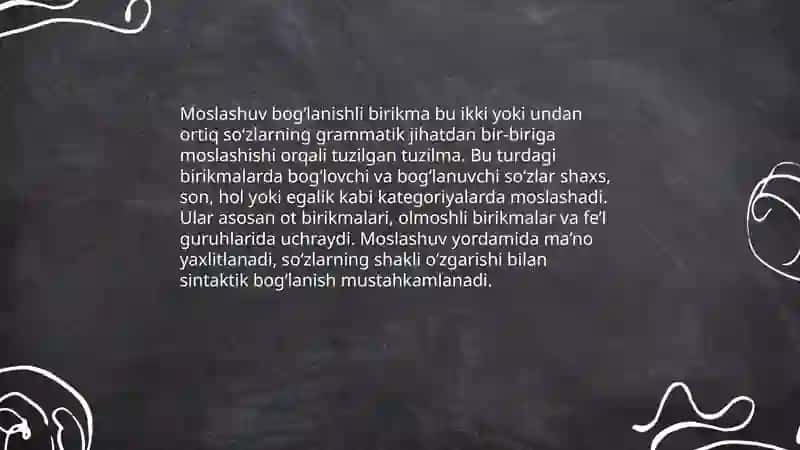 Moslashuv bog‘lanishli birikma 3