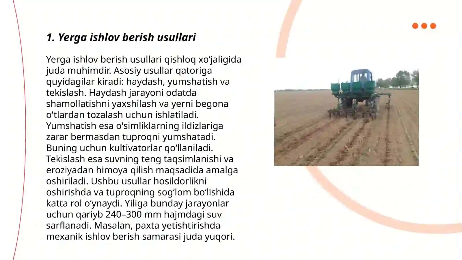 Yerga ishloʼv berish 3