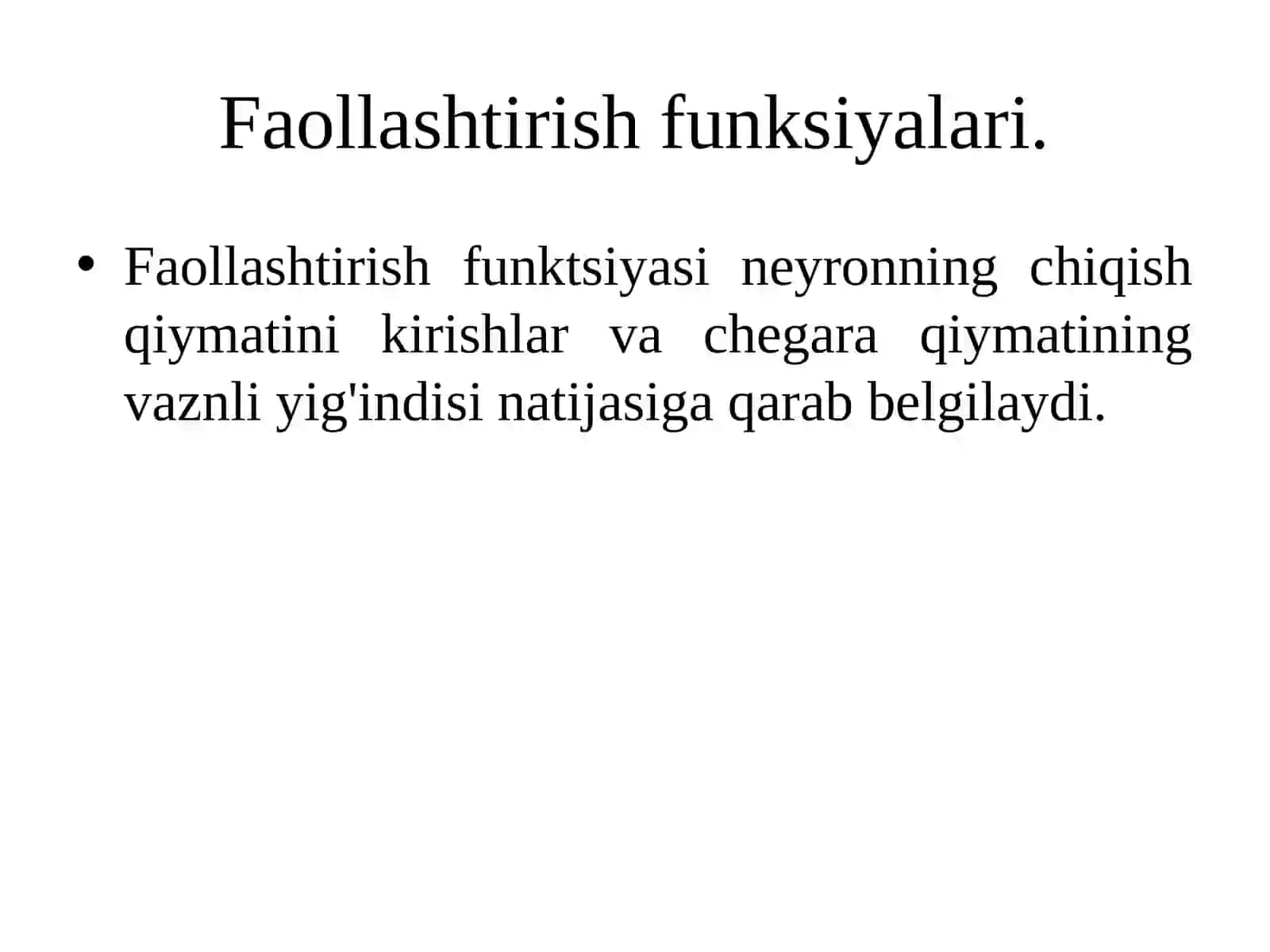 Faollashtirish funksiyalari 3