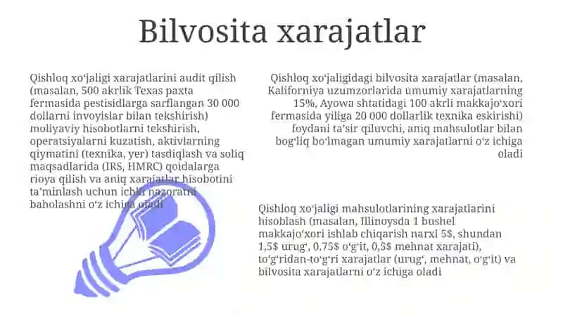 Qishloq xo'jaligida xarajatlarni hisobga olish va mahsulot tannarxini kalkulyatsiyalashni tekshirish 3