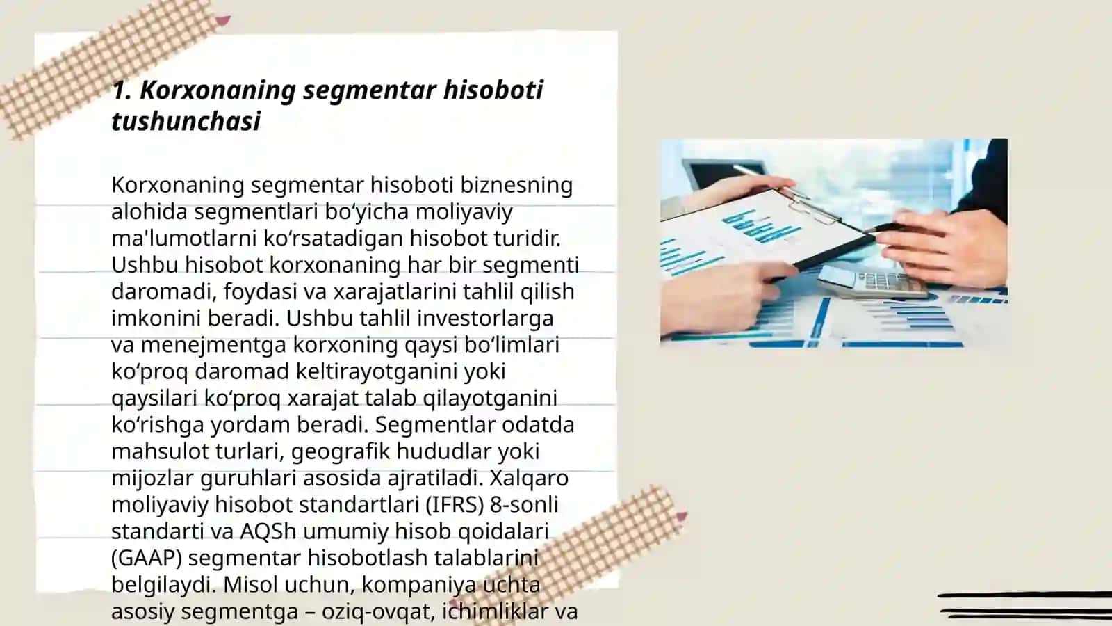 Korxonaning segmentar hisoboti 3