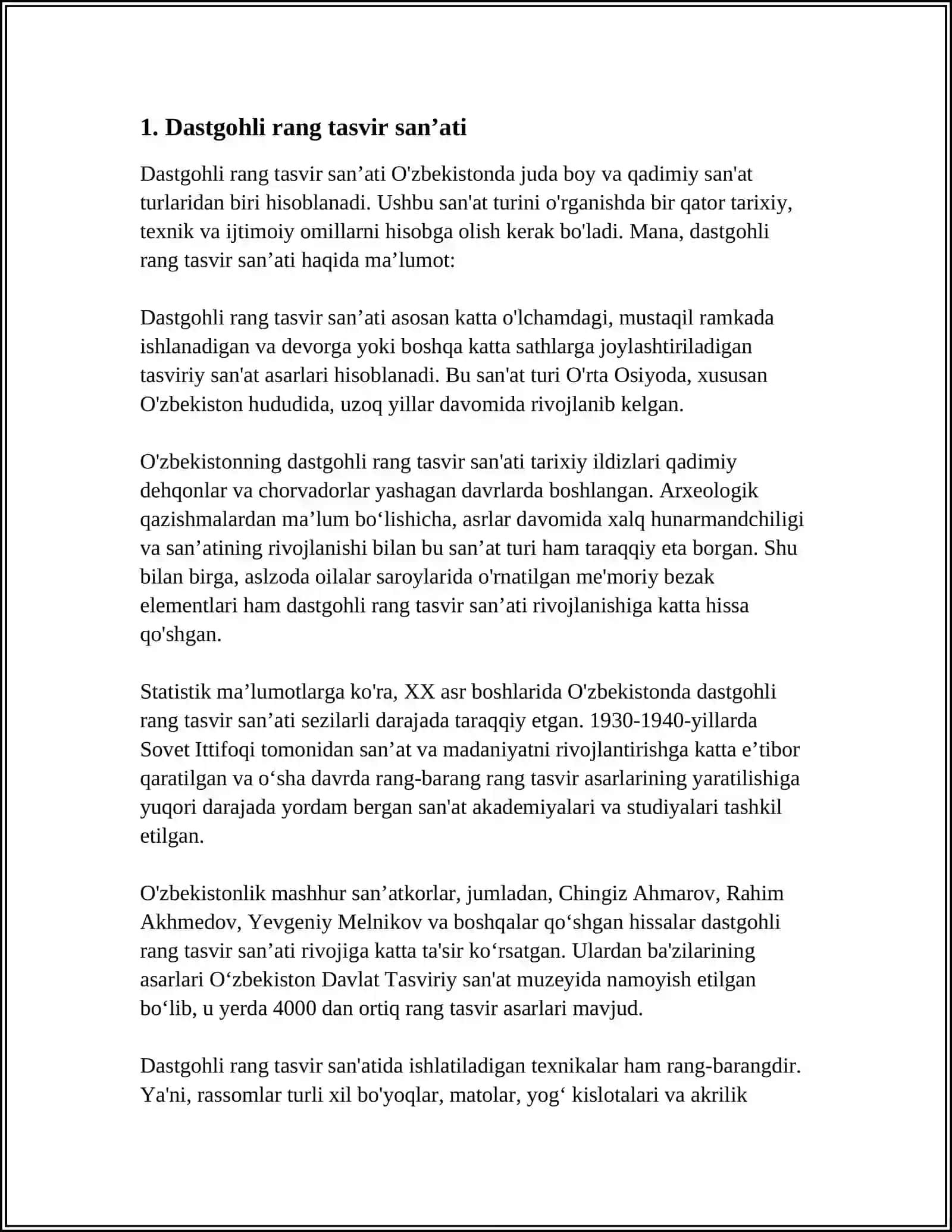 Dastgohli rang tasvir san’ati 3
