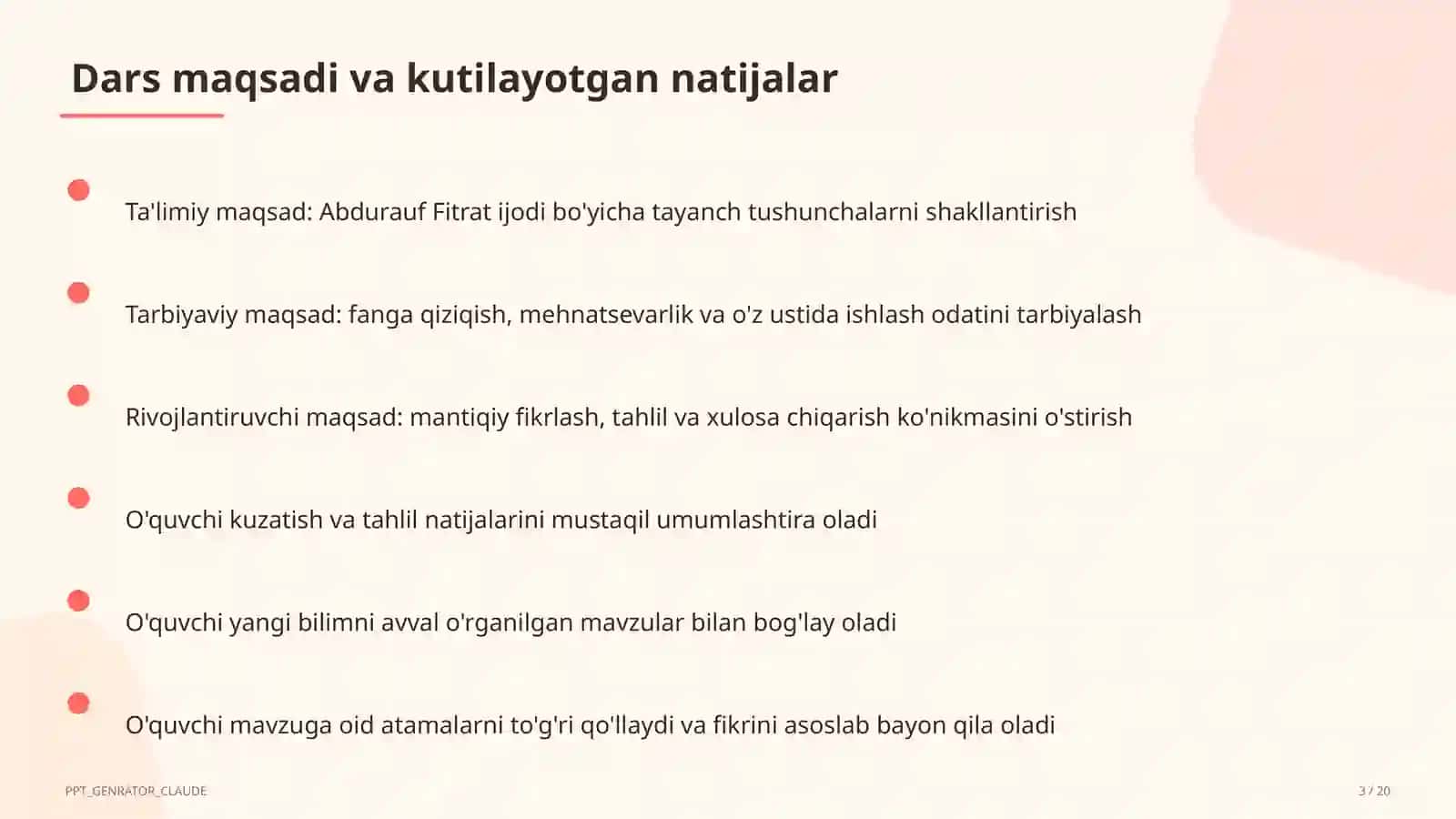 Abdurauf Fitrat ijodi (9-sinf) 3