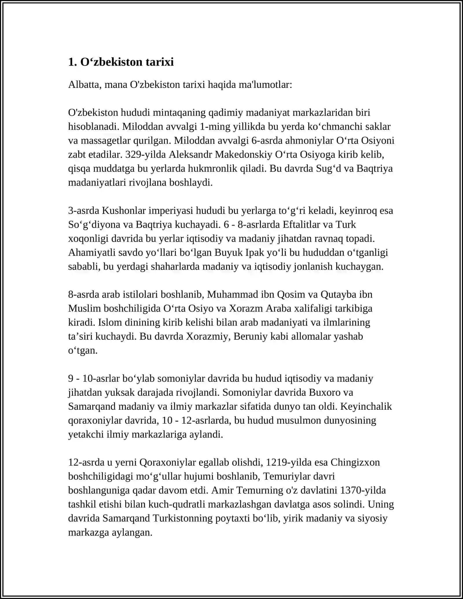 O'zbekiston tarixi 3