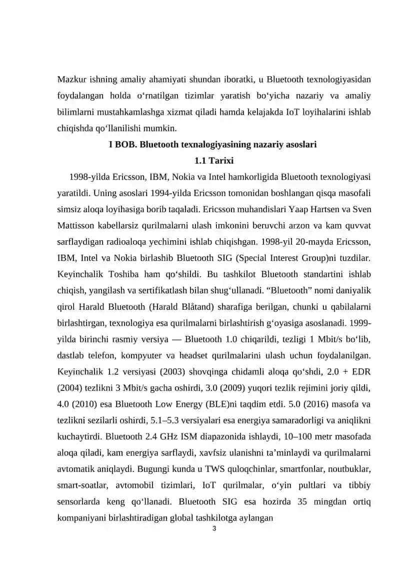 OʻRNATILGAN TIZIMLARDA BLUETOOTH TEXNALOGIYASI. 3