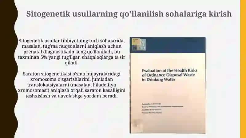 Sitogenetik usullarni qo'llash sohalari 3