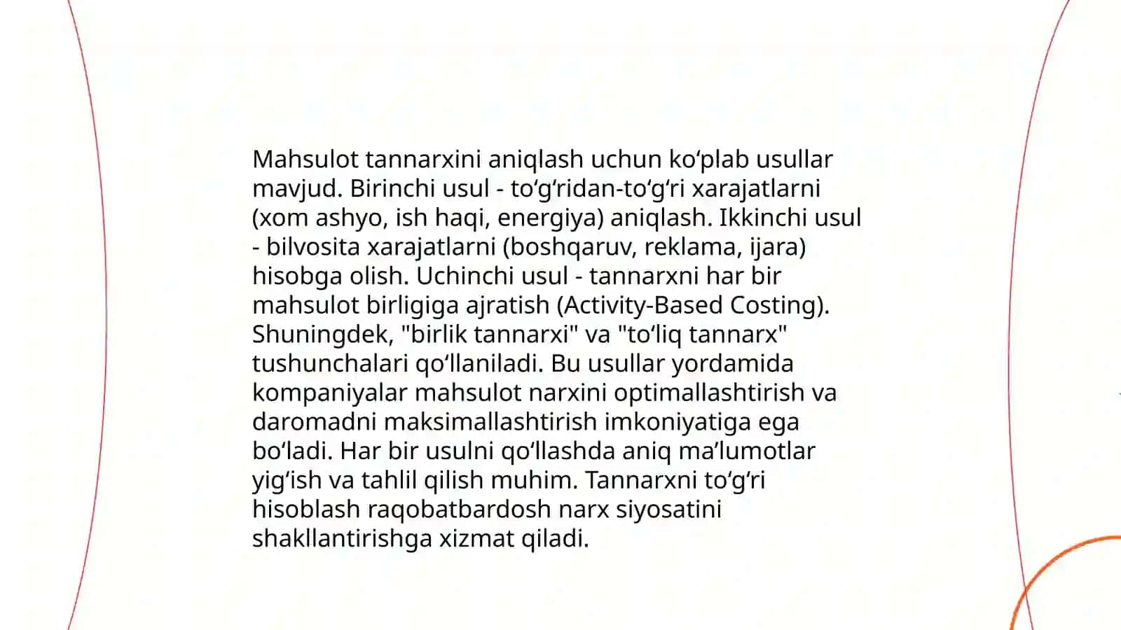 Mahsulot tannarxi va energiya komponenti 3
