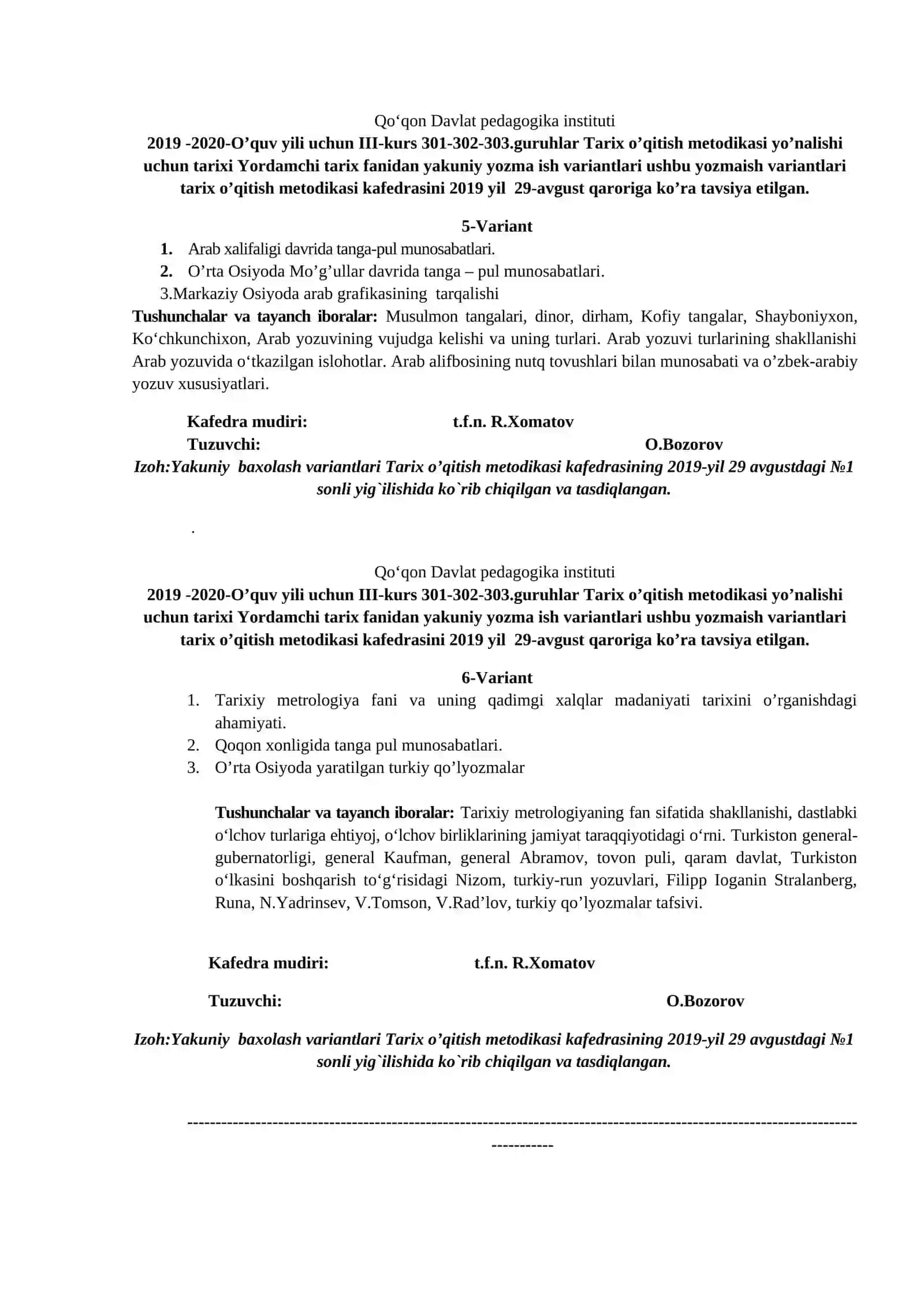 Tarix o’qitish metodikasi 3
