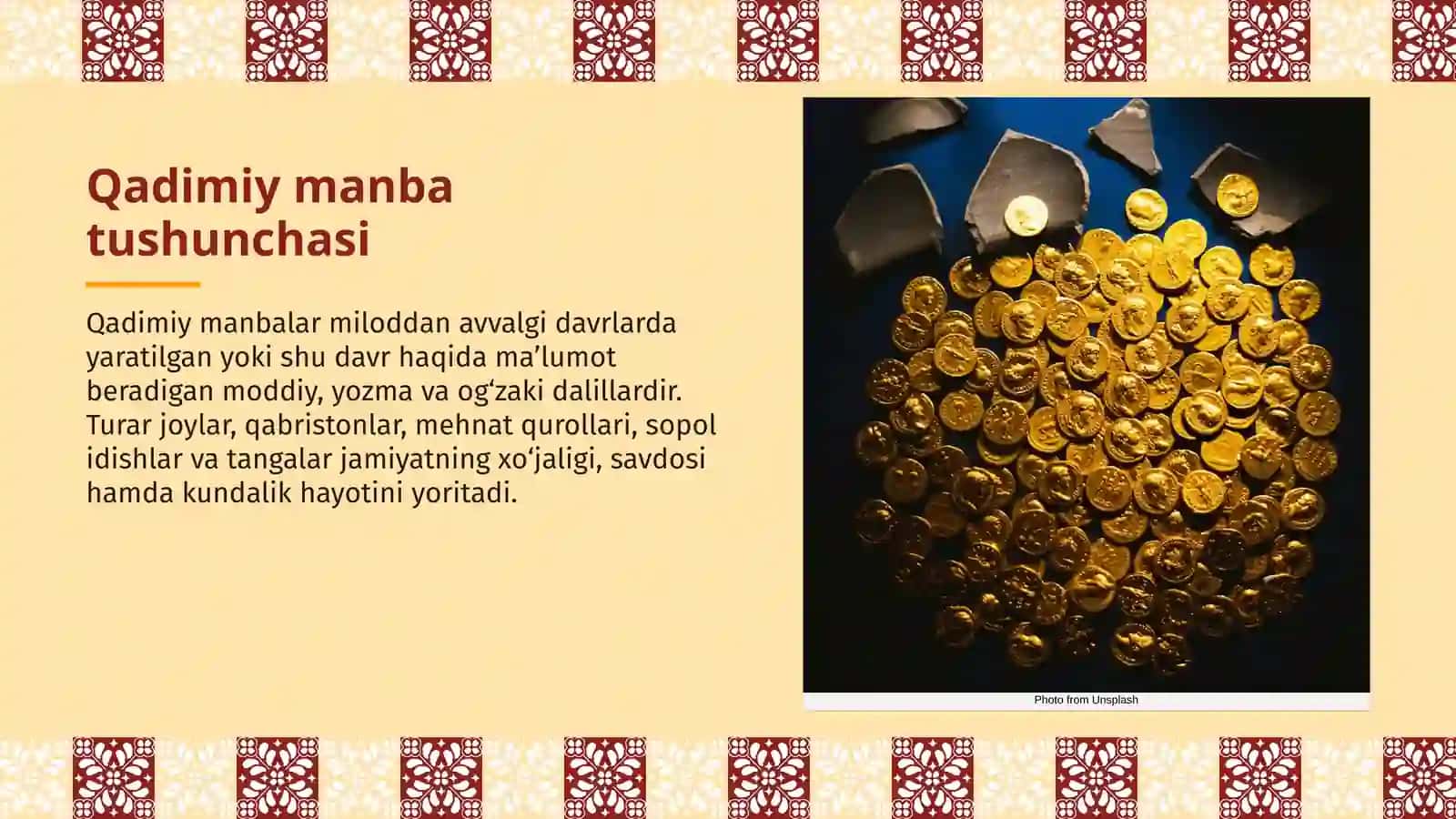 Mavzu:O‘zbekiston qadimiy davri manbalari 3