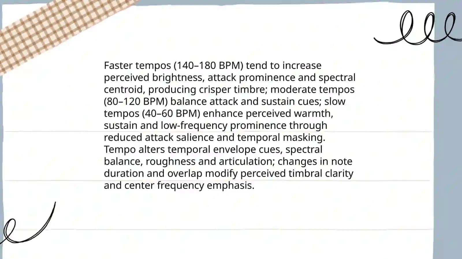 Tempo and timbre 3