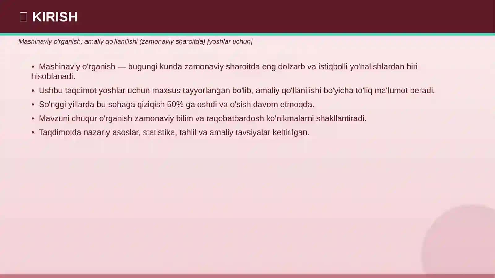 Mashinaviy o'rganish 3