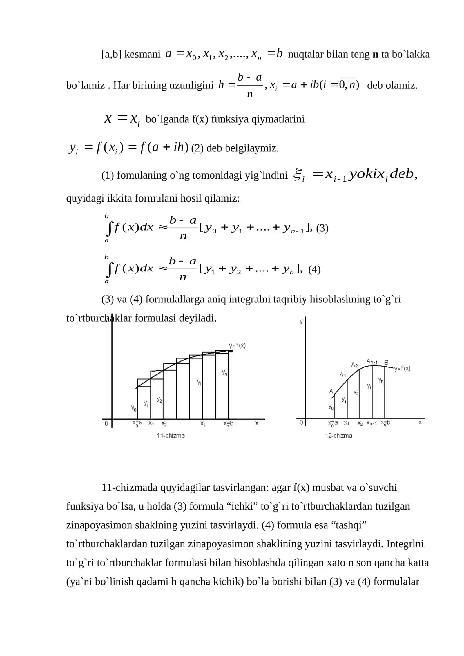 Aniq integralni taqribiy hisoblash 3