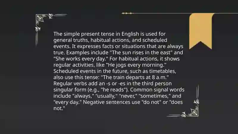 Simple Present Tense Usage 3