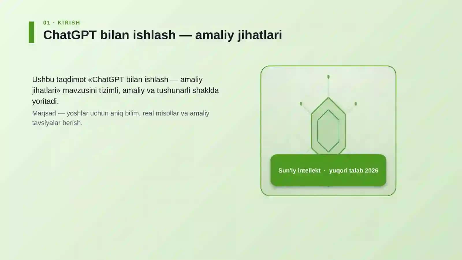 ChatGPT bilan ishlash — amaliy jihatlari 3