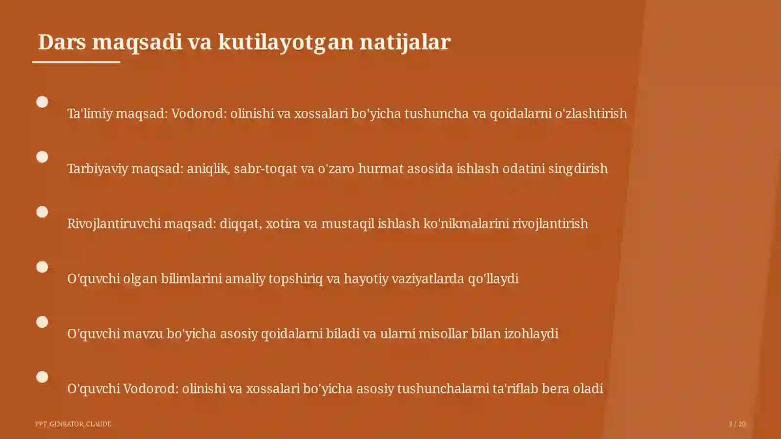 Vodorod: olinishi va xossalari (7-sinf) 3