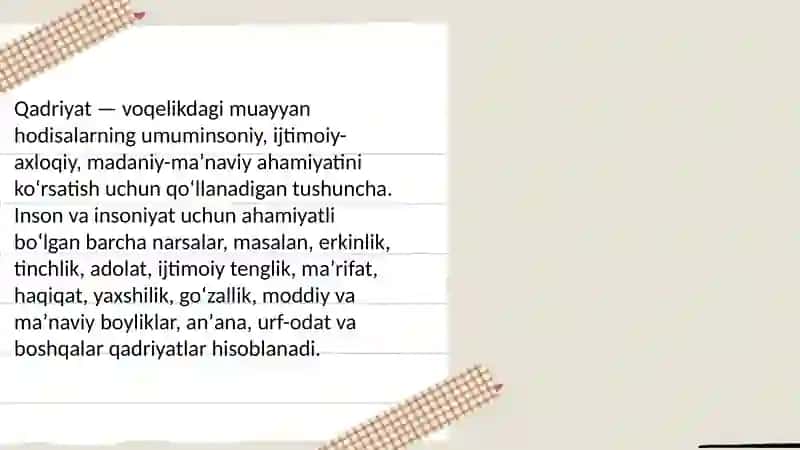 Qadriyat tushunchasining manosi va uning umumiy tavsifi 3