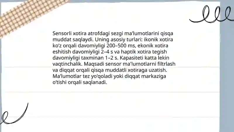 Sensorli xotira 3