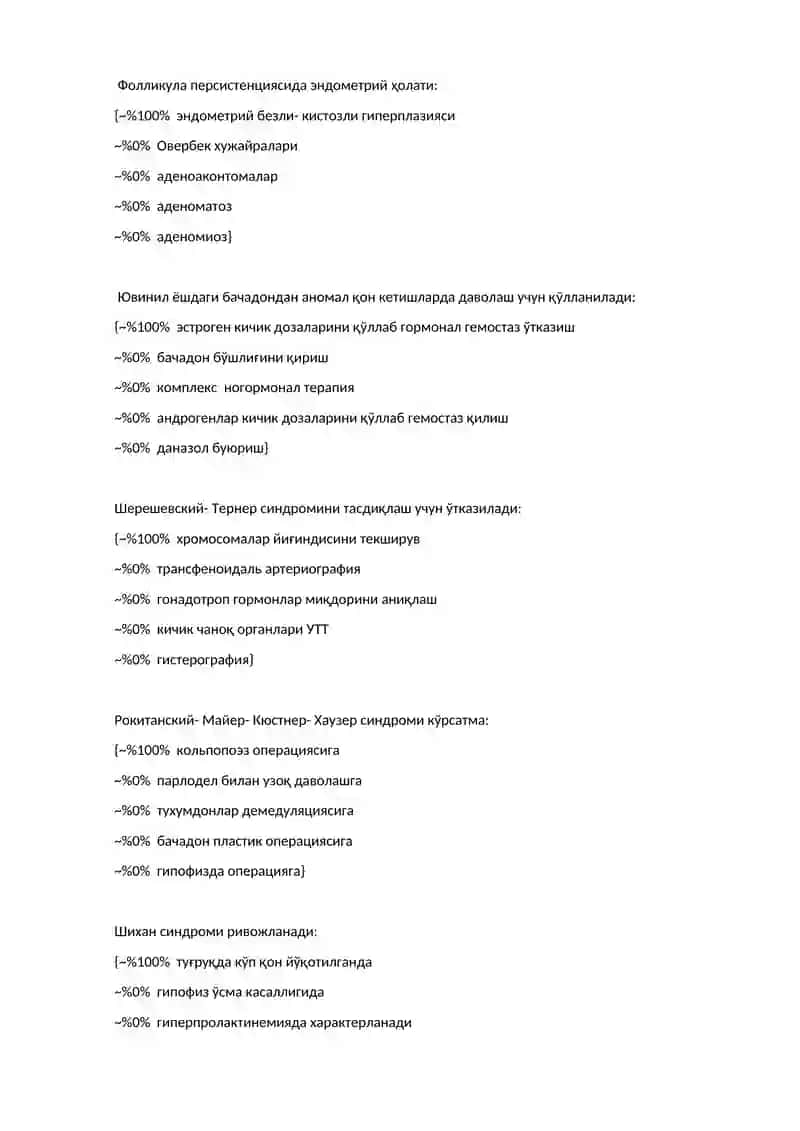 akusherlik TEST YAKUNIY 3