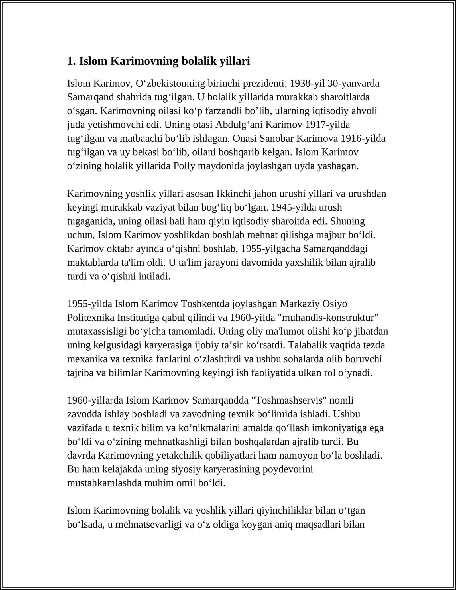 ISLOM ABDUG'ANIEVICH KARIMOV 3