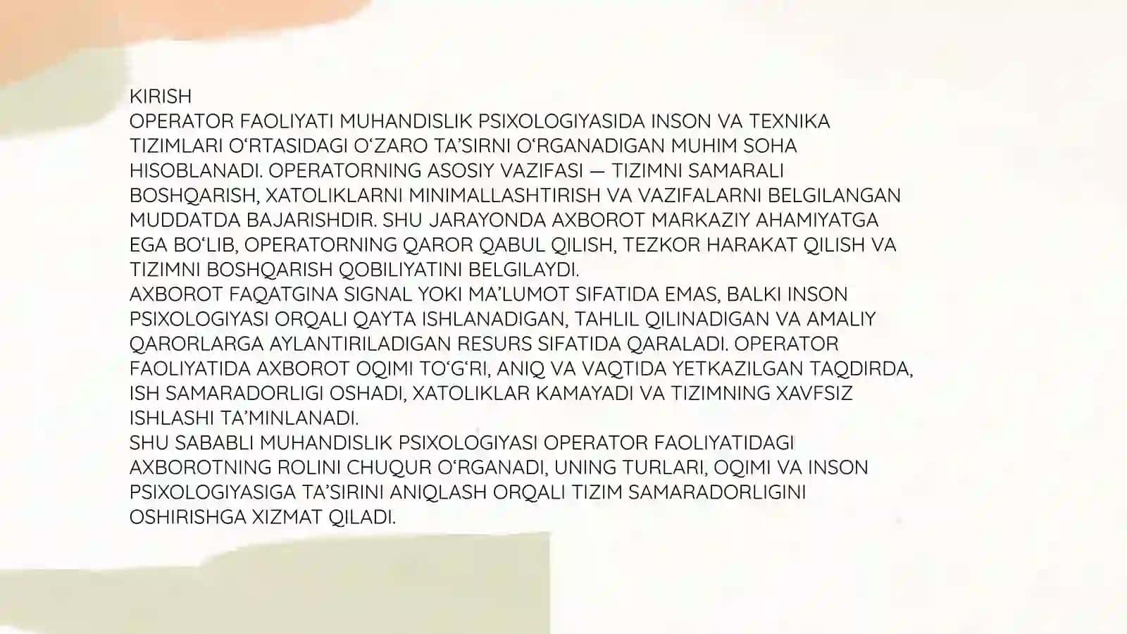 OPERATOR FAOLIYATIDA AXBOROTLARNING ROLI 3
