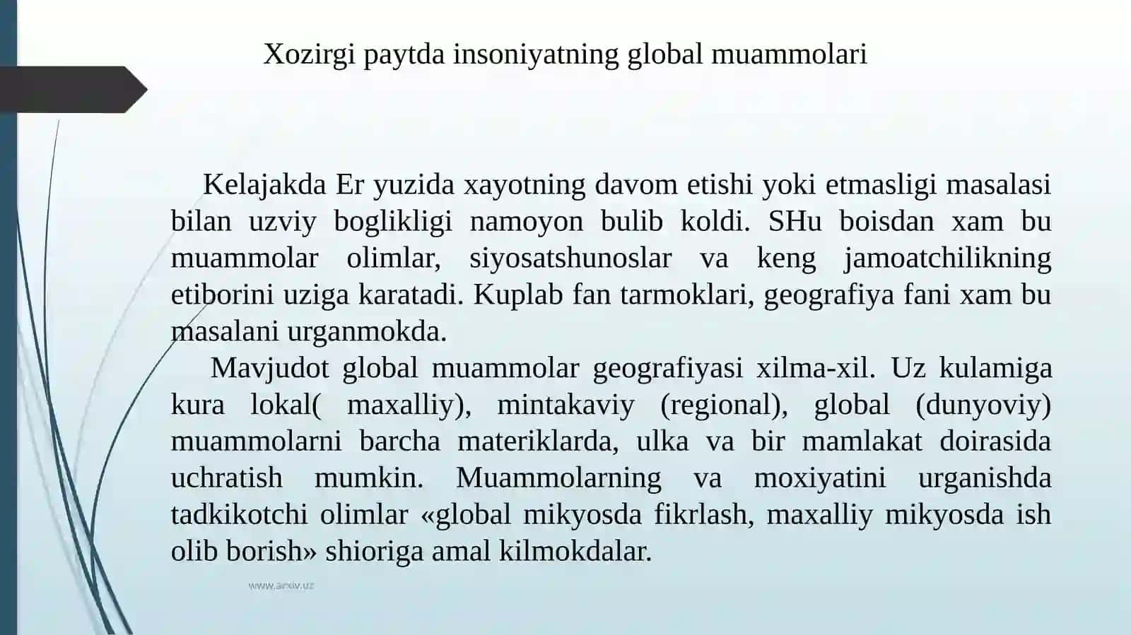 Global muammolar belgilari 3
