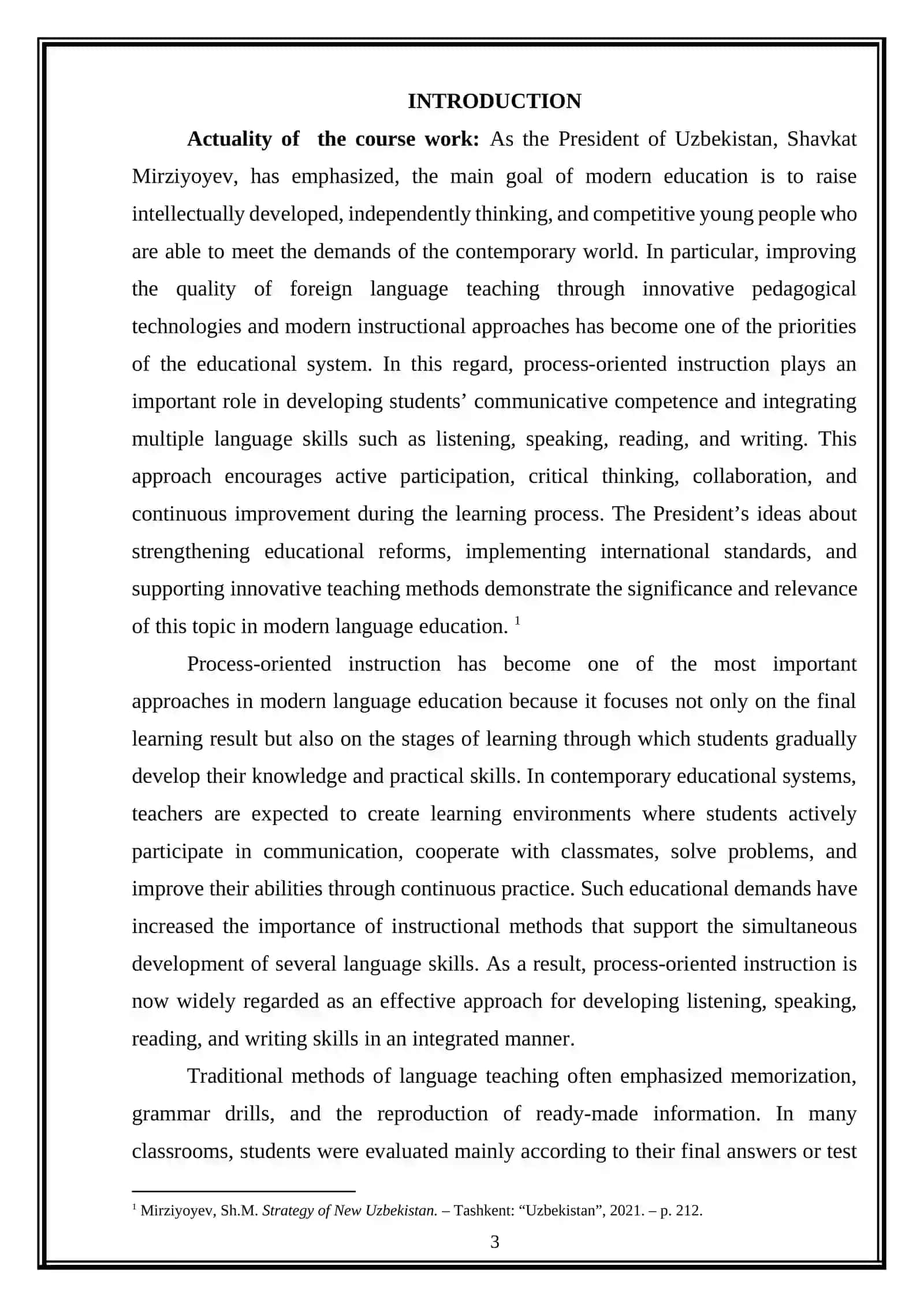 Process-oriented Instruction for Multiple Skill Development 3