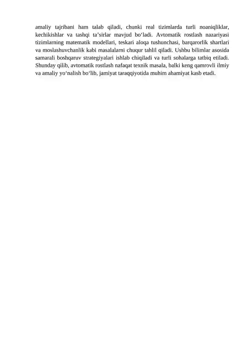 Avtomatik rostlashning vazifalari 3