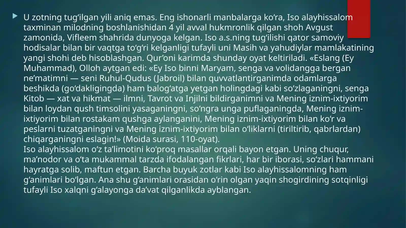 Iso alayhissalom haqida 3