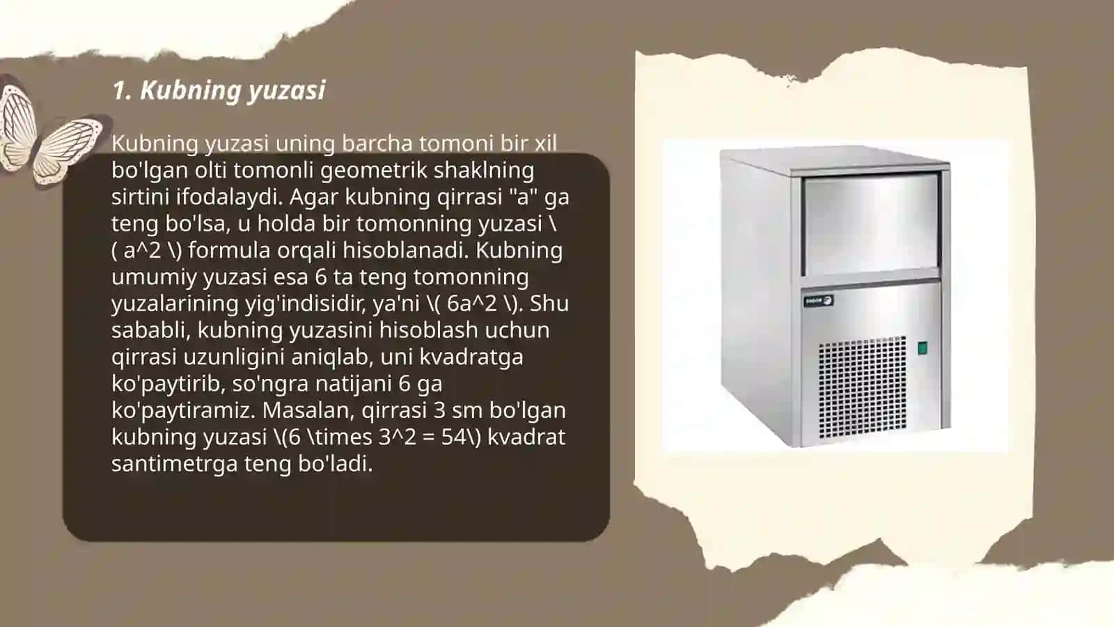 Kub, kuboid, siğim va hajm 3