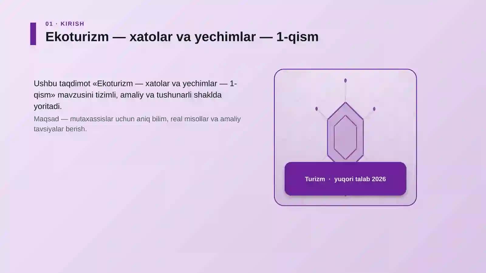 Ekoturizm — xatolar va yechimlar — 1-qism 3