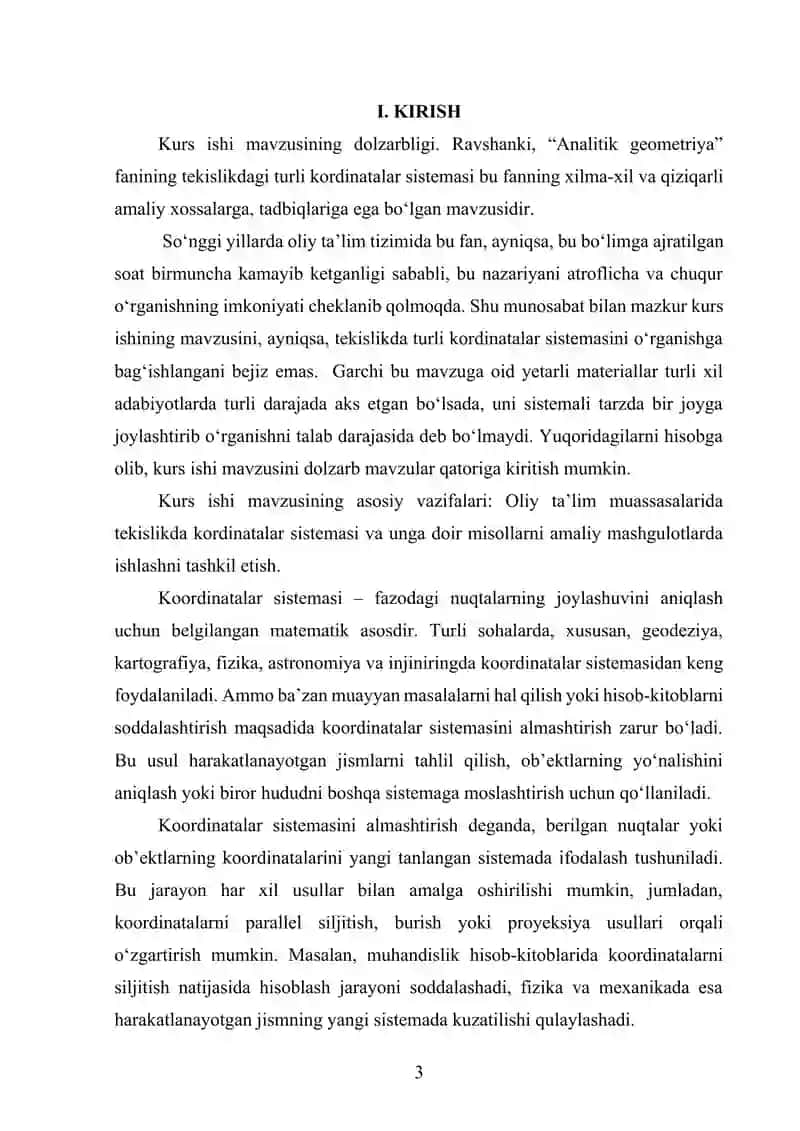 Tekislikda koordinatalar sistemasini almashtirish 3