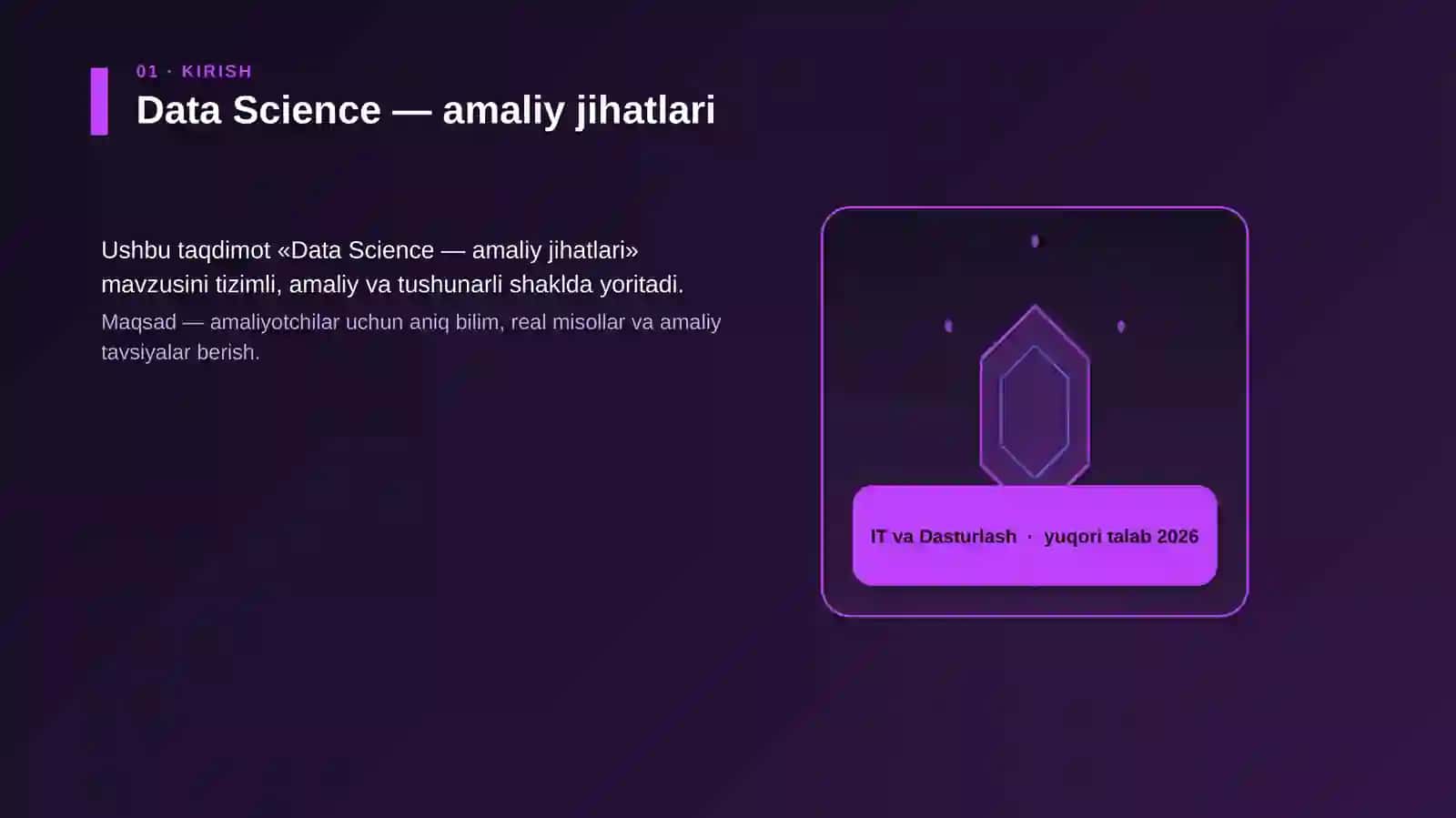 Data Science — amaliy jihatlari 3