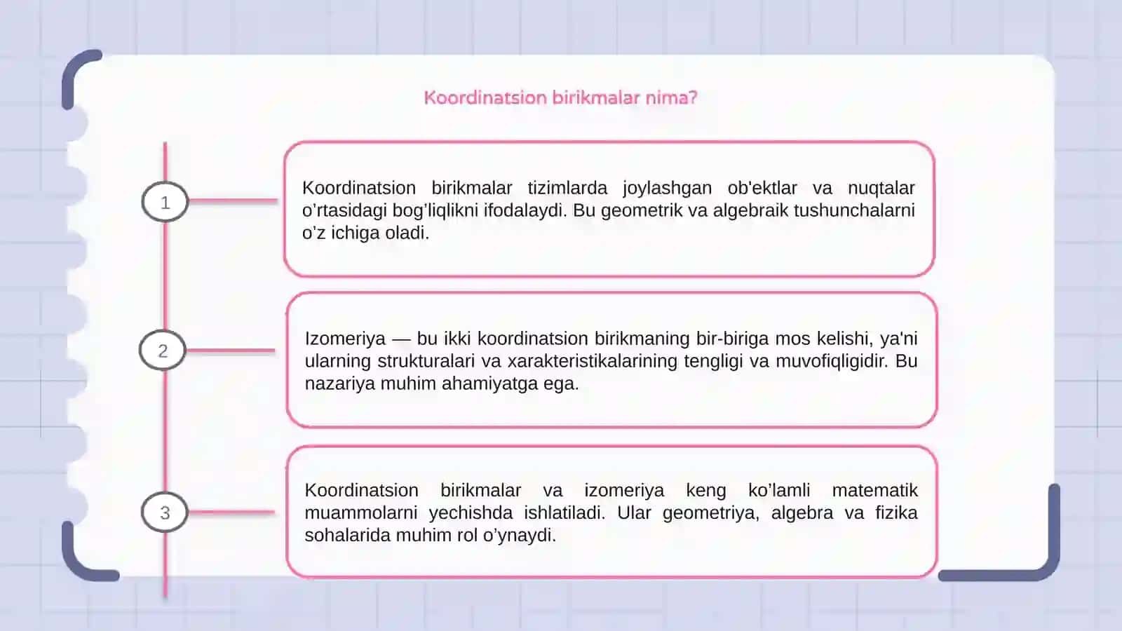 Koordinatsion birikmalar. Izomeriya 3