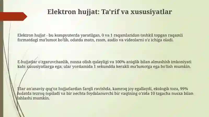 Elektron xujjat tushunchasi 3