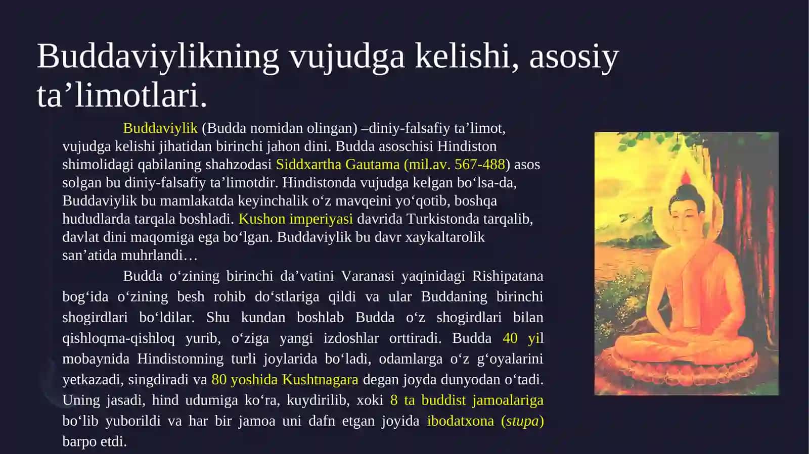 BUDDAVIYLIK  Dini  tarixi va asosiy  g`oyalari 3
