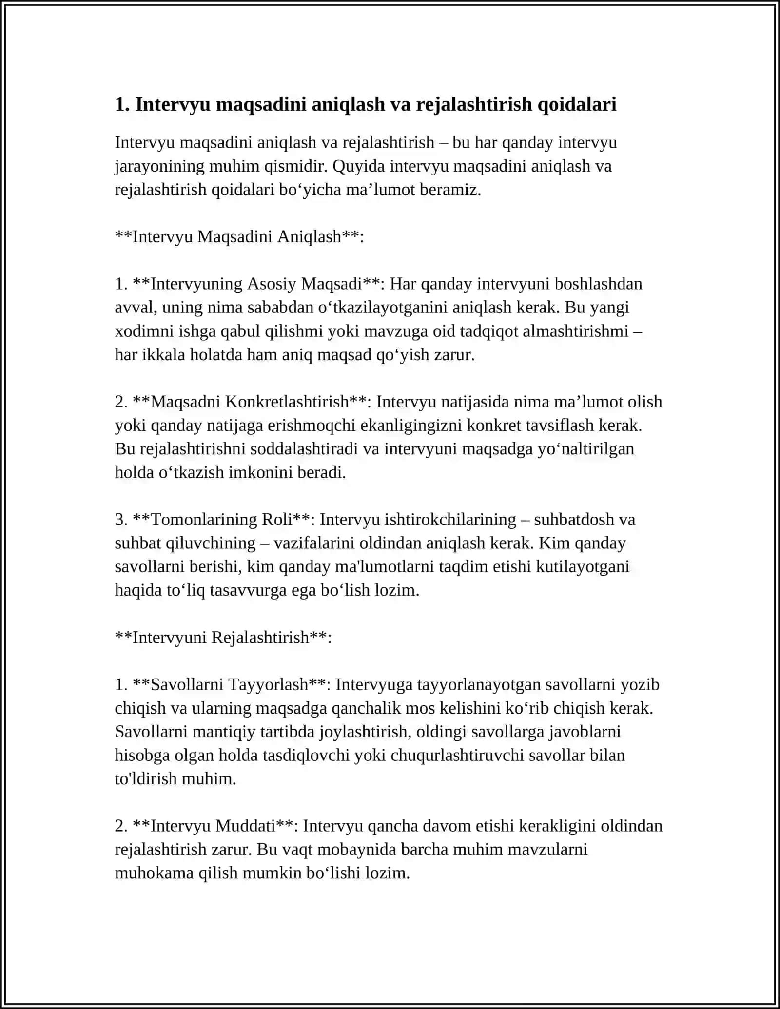 INTERVYU OLISH VA INTERVYU BERISH QOIDALARI 3