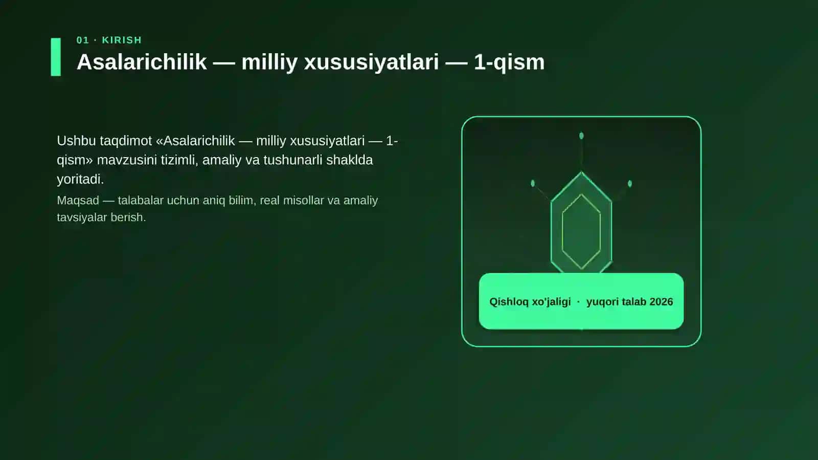 Asalarichilik — milliy xususiyatlari — 1-qism 3