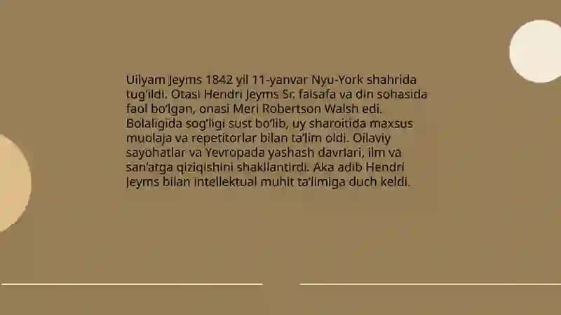 Uilyam Jeyms biografiyasi 3