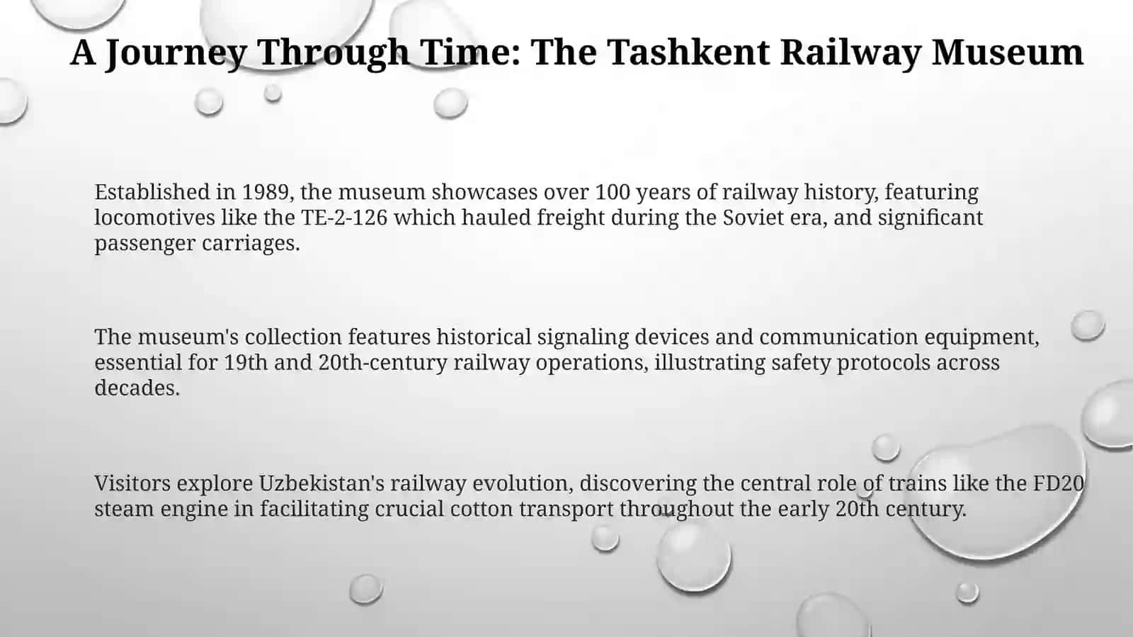 Tashkent State Railway Museum Presentation 3