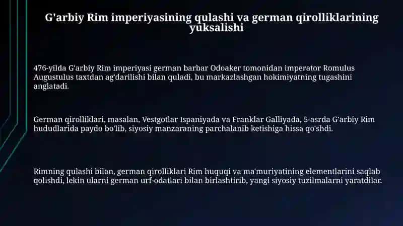 Ilk o'rta asrlar tarixi 3