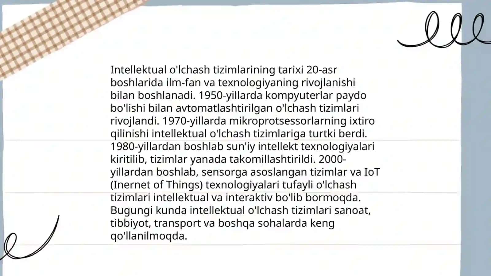 Intellektual o'lchash tizimlarining tarixi 3