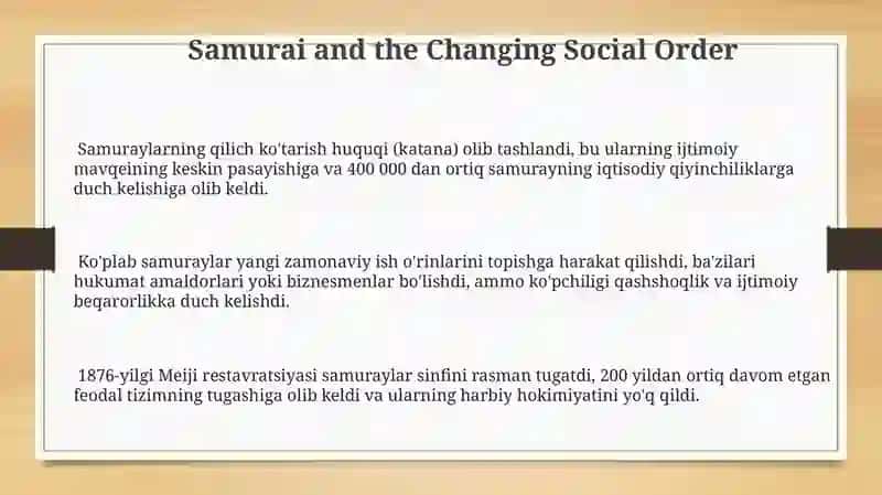 Samurai and the Changing Social Order 3