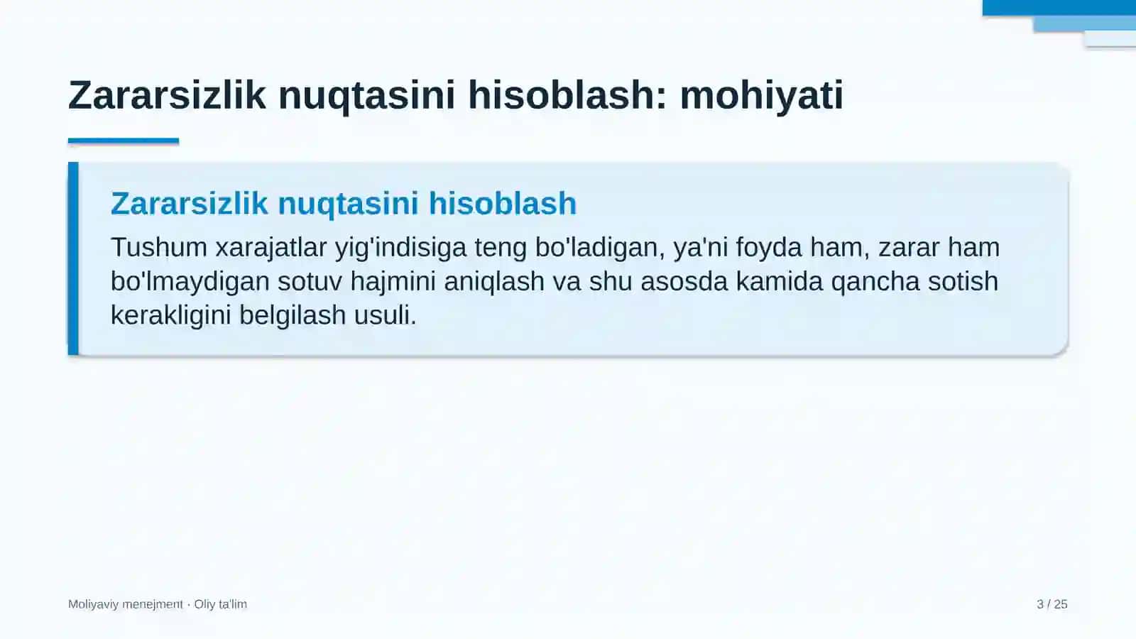 Animatsiya studiyalarida zararsizlik nuqtasini hisoblash 3