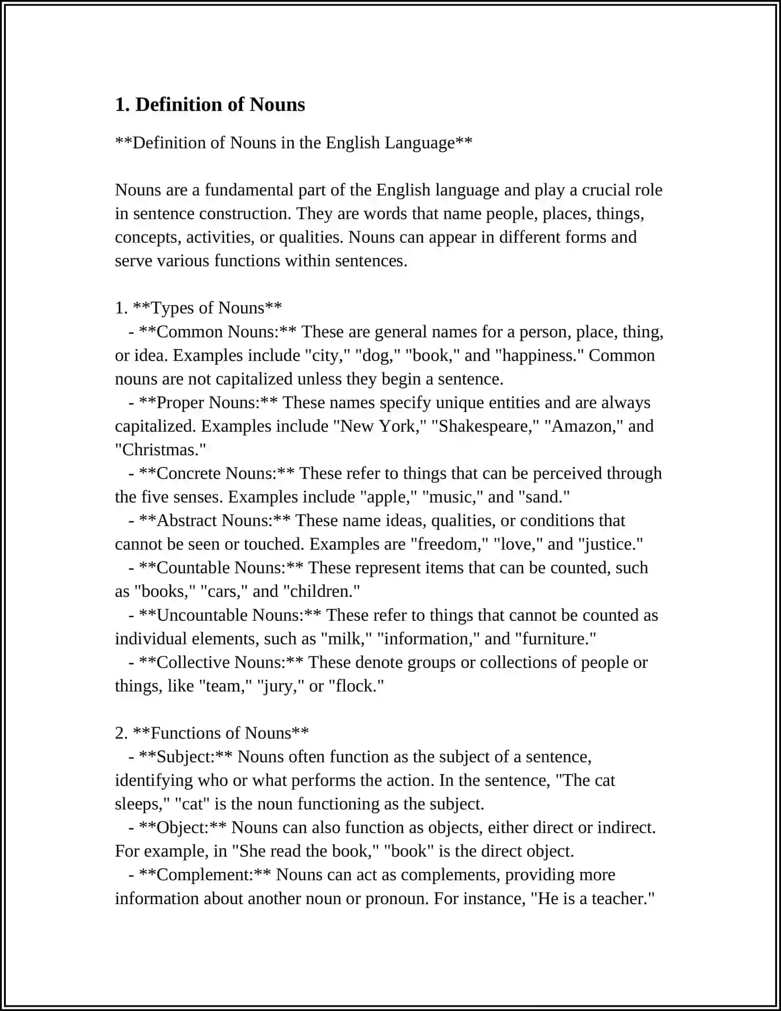 NOUNS SINGULAR, PLURAL 3